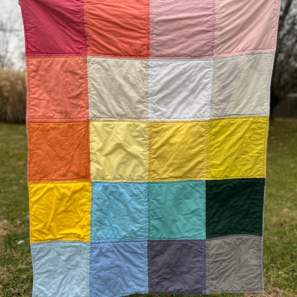 Handmade Modern Block Ombré Baby Quilt